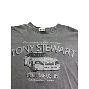 Vintage Y2K Chase Authentics Tony Stewart Gray NASCAR T-Shirt Size M Cotton